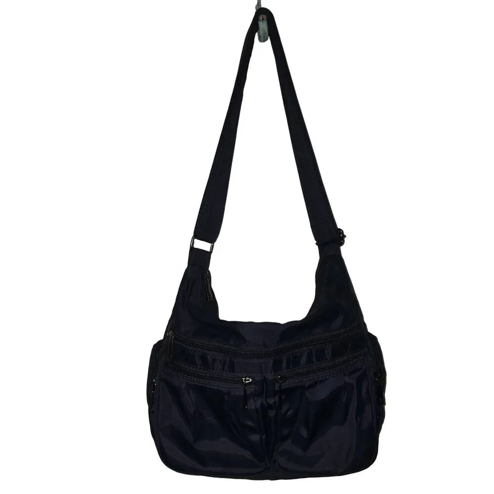 Vintage 90s Volganik Rock Multi Pocket Nylon Washable Travelers Crossbody Bag - Picture 4 of 9